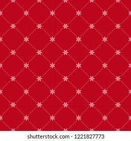 Snowflakes isolated on red background. Seamless pattern for winter, Merry Christmas and Happy New Year.