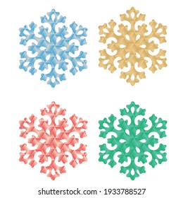 Snowflakes Isolated On White Background. Snowflakes With Seamless Pattern Vector Illustration
