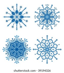Snowflakes isolated on a white background.
