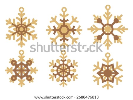 Snowflakes keychain laser cut design