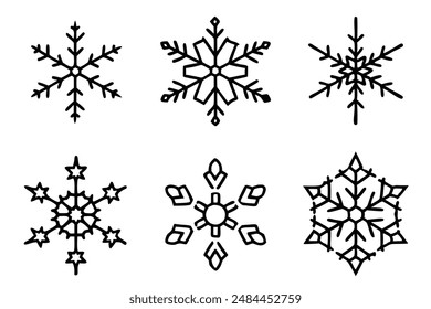 Snowflakes Line Art Intricate Winter Pattern Illustration Artwork