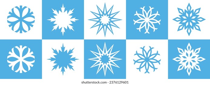 Snowflakes logo. Isolated Snowflakes on white background