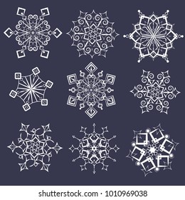 snowflakes mandala collection winter