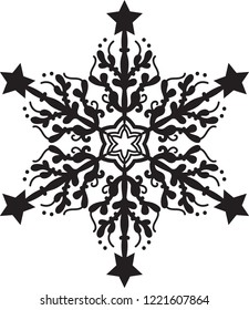 Snowflakes mandala illustrator design isolate on white background for decorate winter holiday concepts