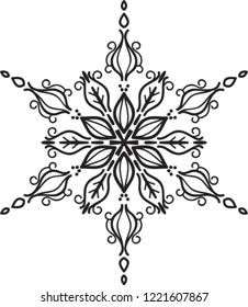 Snowflakes mandala illustrator design isolate on white background for decorate winter holiday concepts