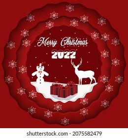  snowflakes with the message Merry Christmas and Happy New Year. Vector card for Christmas.