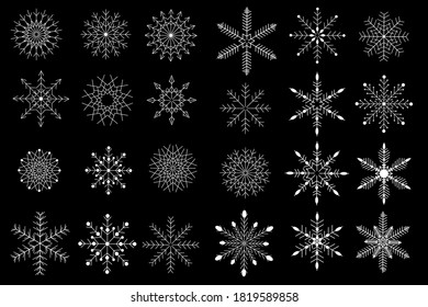 copos de nieve para las vacaciones de Año Nuevo, diseño vectorial