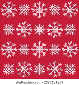 Snowflakes in the norse style on a red background