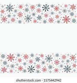 Snowflakes on background with copyspace. Christmas decoration. Vector