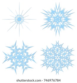 Snowflakes on background. Set. New Year. Winter