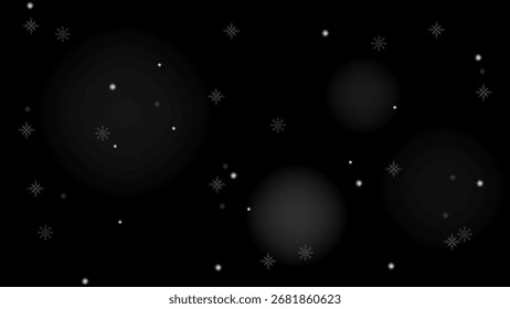 snowflakes on black background falling winter