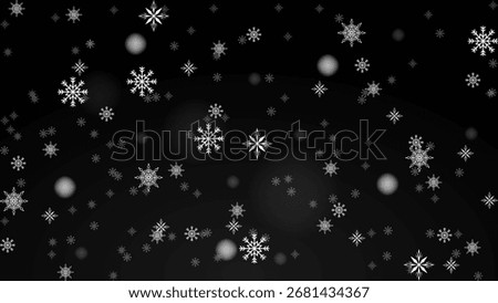 snowflakes on black background falling winter
