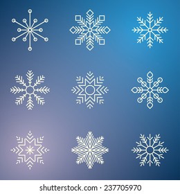 snowflakes on blue