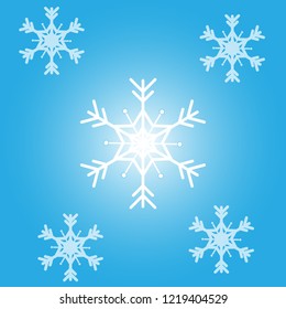 Snowflakes on a blue background