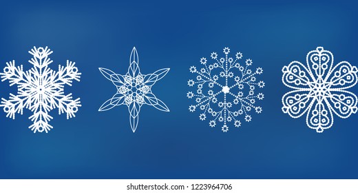Snowflakes on blue background