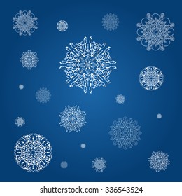snowflakes on a blue background