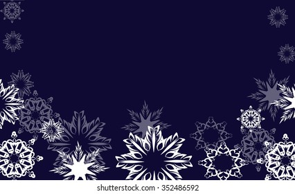 Snowflakes on blue background