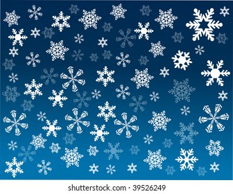 snowflakes on blue background
