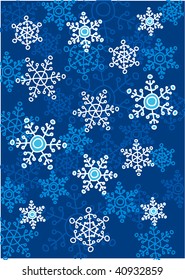 snowflakes on blue background