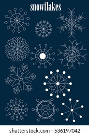 snowflakes on blue background
