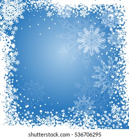 Snowflakes on a blue background
