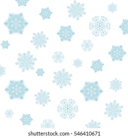 Snowflakes on a blue background