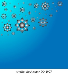 snowflakes on the blue background