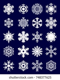 Snowflakes on a blue background