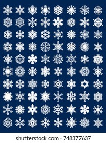 Snowflakes on a blue background