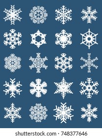 Snowflakes on a blue background