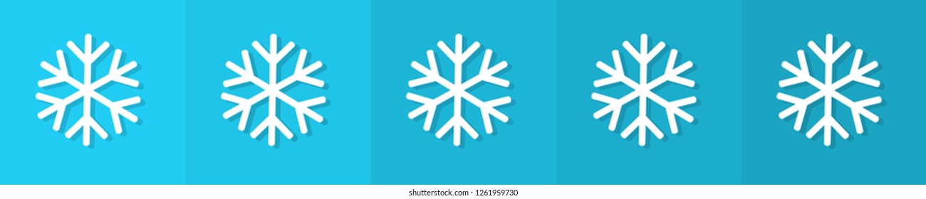 Snowflakes on blue background border. Vector illustration,