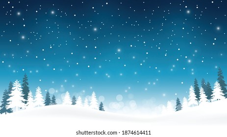 Snowflakes on Blue background for Christmas and Happy New Year celebration party