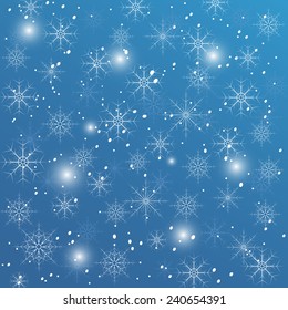  Snowflakes on a blue background. eps10
