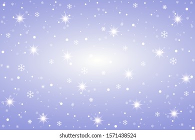 Snowflakes on the blue background. Falling snow. Vector illustration. Christmas winter background.