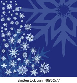 Snowflakes on a blue background, file EPS.8 illustration.