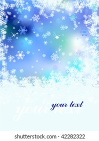 Snowflakes on the blue  background, an illustration