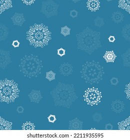 Schneeflocken auf blauem Hintergrund, Muster