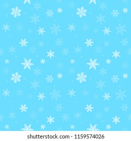 Snowflakes on blue background. Seamless pattern. Vector illustration