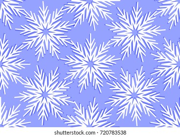 Snowflakes on a blue background. Snowflake Seamless pattern for Christmas and New Year cards or packaging.