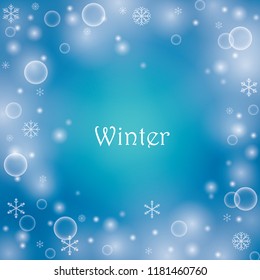 Snowflakes on blue background vector for winter events.