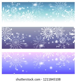 Snowflakes on blue background vector for winter events.