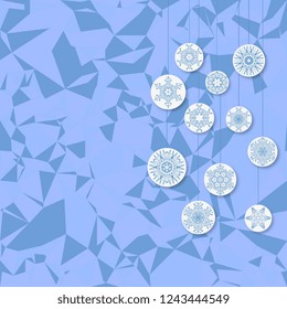 Snowflakes on blue background. Vector illustration