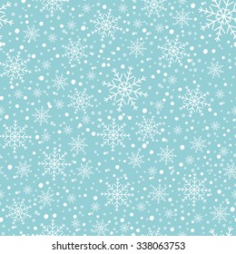 Snowflakes on a blue background. Vector illustration.