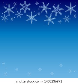 Snowflakes on a blue background. Winter background