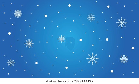 Snowflakes on Blue Background. Winter and snowfall concept vector