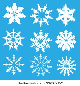 snowflakes on a blue background, winter