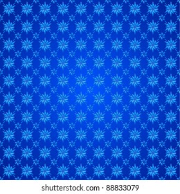 Snowflakes on blue background. Winter seamless pattern