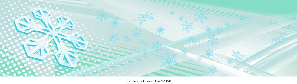 Snowflakes on a blue header