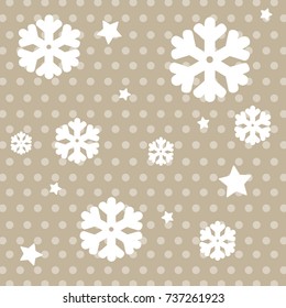 Snowflakes on the Brown background