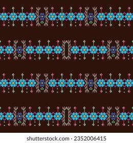 Snowflakes on a brown background, creating a beautiful and intricate pattern, repeated seamless pattern, border